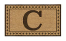 Monogram Flocked Coir  Vintage Tile Mat, Letter C,2rmc1296mc