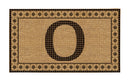 Monogram Flocked Coir  Vintage Tile Mat, Letter O,2rmc1296mo