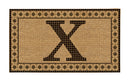 Monogram Flocked Coir  Vintage Tile Mat, Letter X,2rmc1296mx