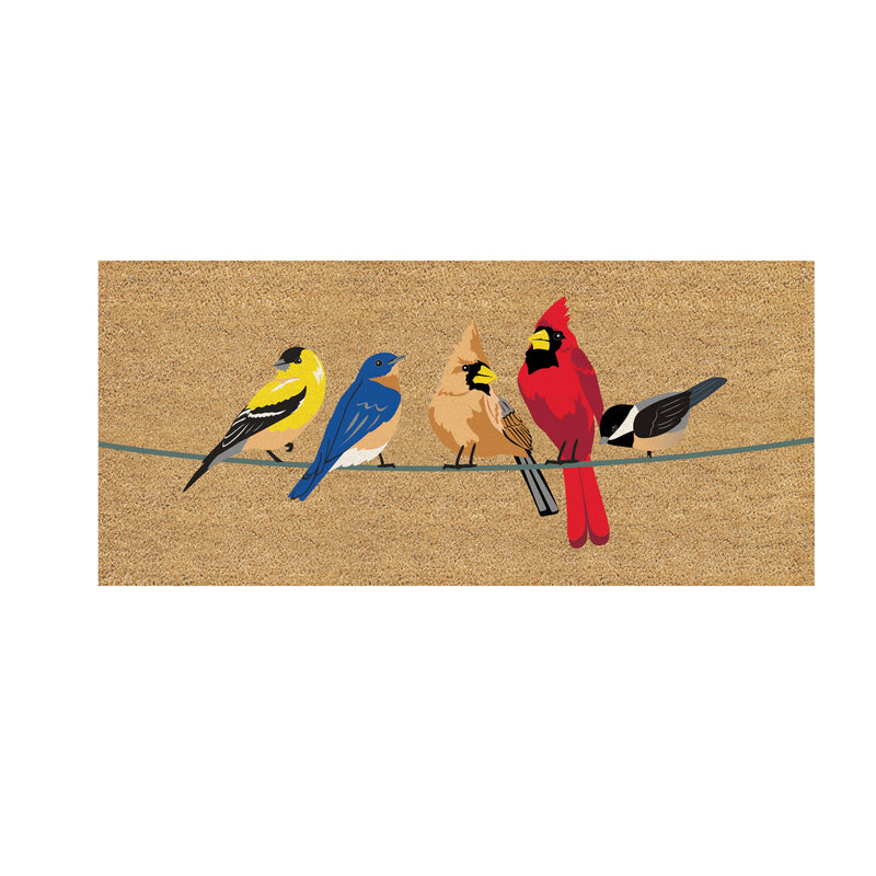 Perching Birds Flocked Sassafras Coir Switch Mat,2rmc1325s