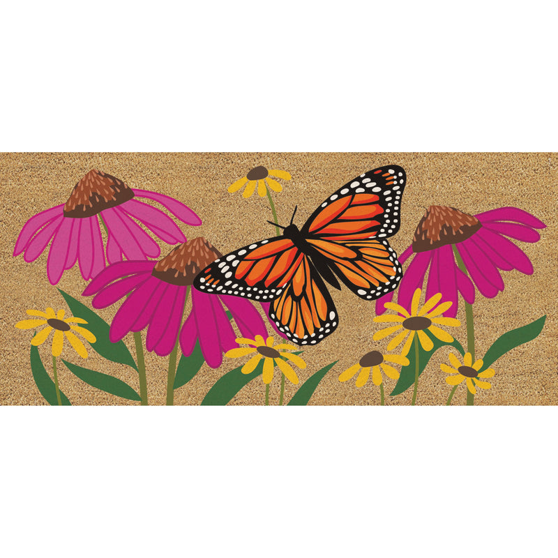 Butterfly and Florals Flocked Coir Sassafras Switch Mat,2rmc1350s