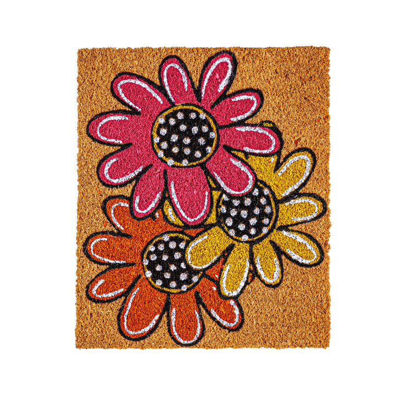 Seasonal Interchangeable Coir Mat Panel, Set of 4: Flowers/Flipflops/Leaves/Snowman,2rmi1246