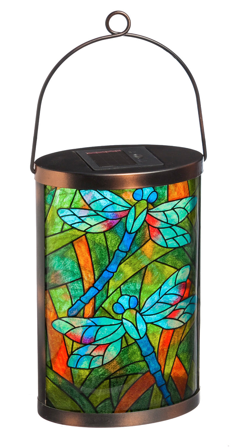 Solar Lantern, Tiffany Inspired Dragonfly,2sp4670