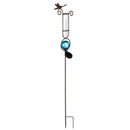 43.7"H Solar Rain Gauge Garden Stake, Blue,2sp6157as