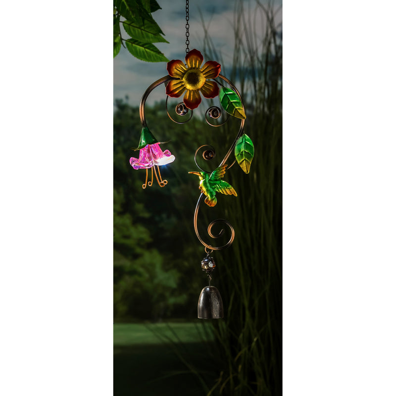 Solar Hanging Outdoor Decoration with Bell, Hummingbird,2sp6813