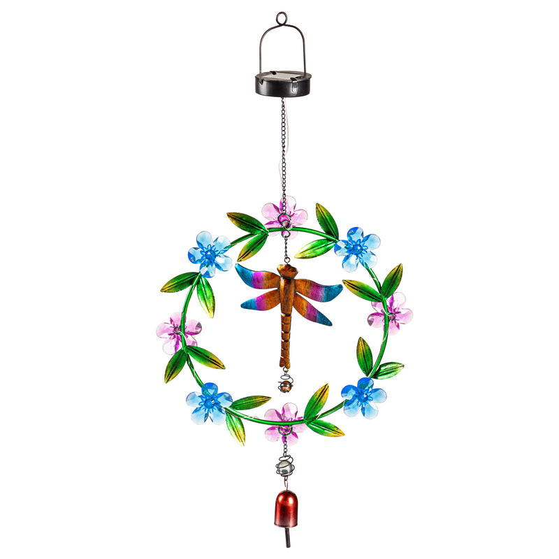 Solar Double Sided Hanging Décor, Dragonfly with Florals,2sp7240