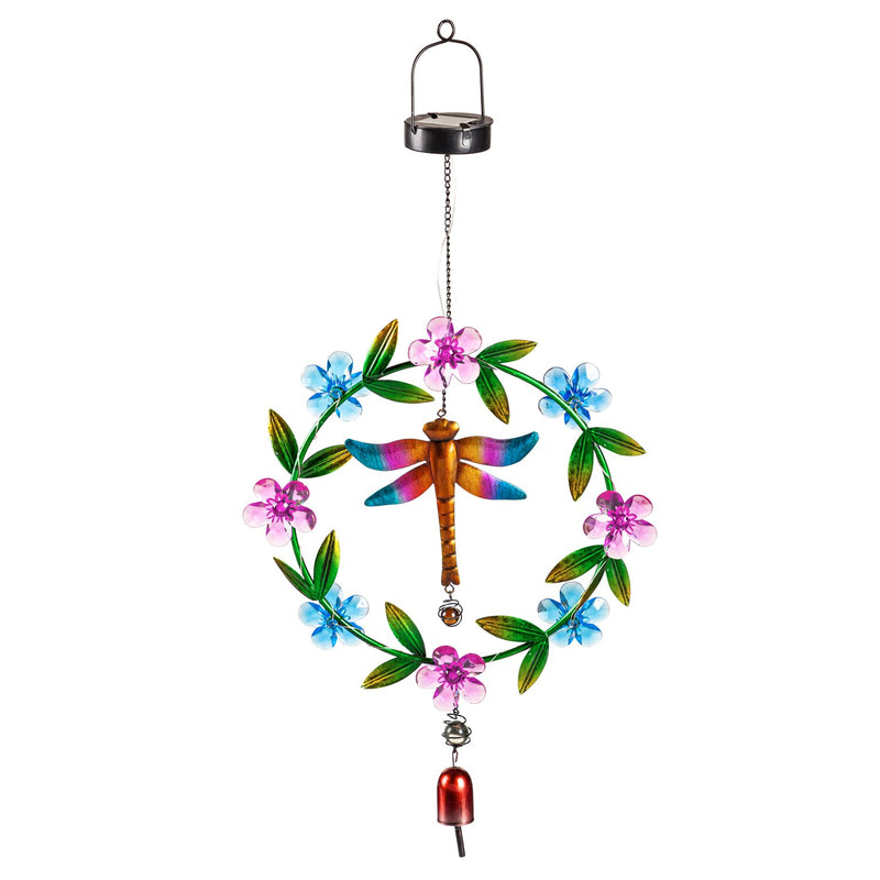 Solar Double Sided Hanging Décor, Dragonfly with Florals,2sp7240