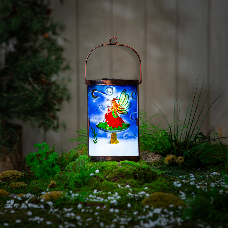 9.5" Solar glass lantern, Forest of Wonder Fairy,2sp8753