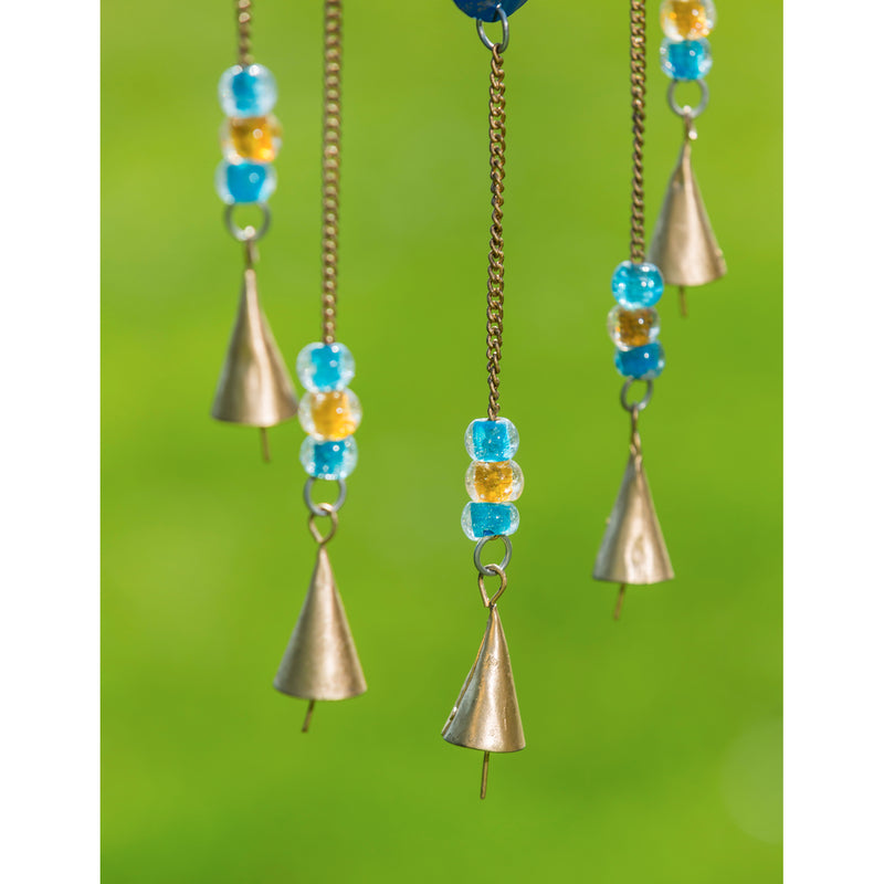 Artisan Dimensional Floral Wind Chime, 2 ASST, Indigo and Blue,2wc1918