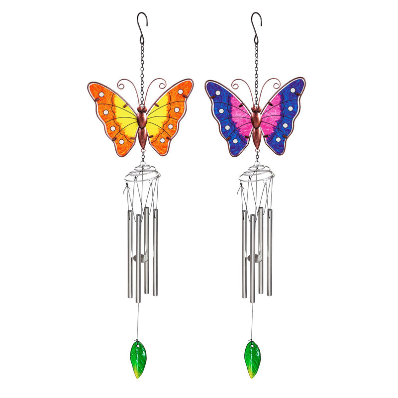 Colorful Butterfly Windchimes, 2 Assorted,2wc1987