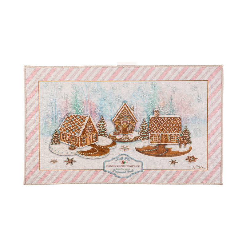 Season's Greeting Gingerbread Washable Indoor/Outdoor Mat,2wm026