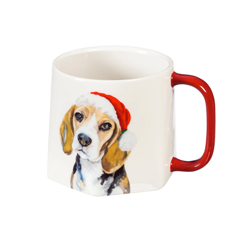 Ceramic Geometric Shaped Cup, 10 OZ, 4 Asst: Schnauzer/ Beagle/Yorkshire Terrier/Boston Terrier,3agc7755