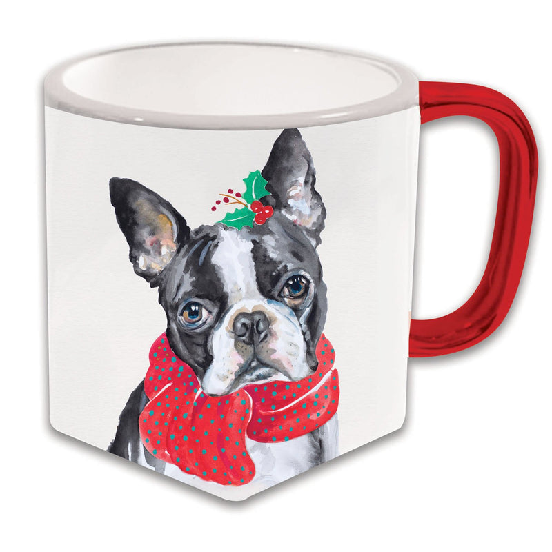 Ceramic Geometric Shaped Cup, 10 OZ, 4 Asst: Schnauzer/ Beagle/Yorkshire Terrier/Boston Terrier,3agc7755