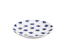 Debossed Ceramic  6'' Appetizer  Plate w/caddy, Blue Floral Toile,3apc6861