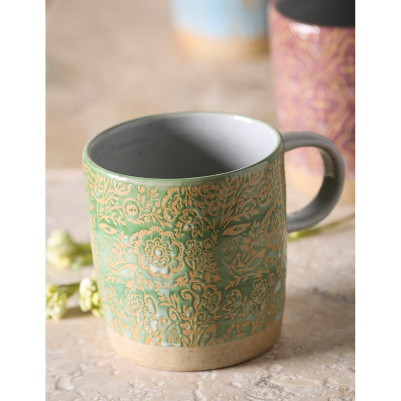 Porcelain Cup, 12 OZ, Artisan Series 4, Green,3asu006c