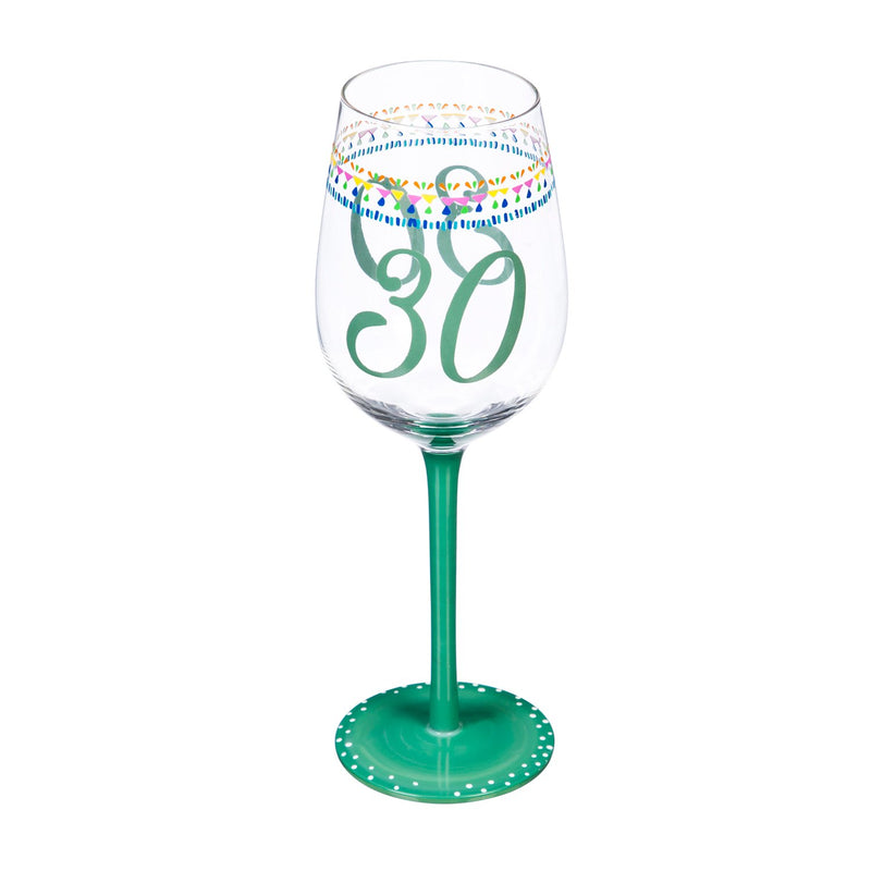 Color Changing Wine Glass, 12 OZ, Birthday Confetti 30th,3ccwg7369b