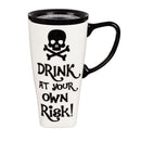Ceramic FLOMO 360 Travel Cup, 17 oz., Drink At Your Own Risk!,3clc96101
