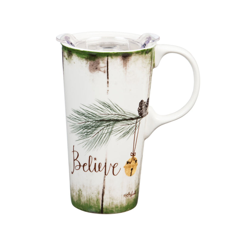 Ceramic Travel Cup, 17 OZ., w/box and Tritan Lid, Believe,3ctc006630