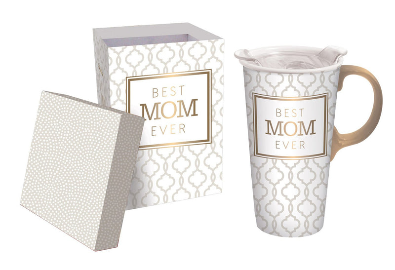 Ceramic Travel Cup, 17 OZ. w/Box, w/ Tritan Lid, Best Mom Ever,3ctc006739d