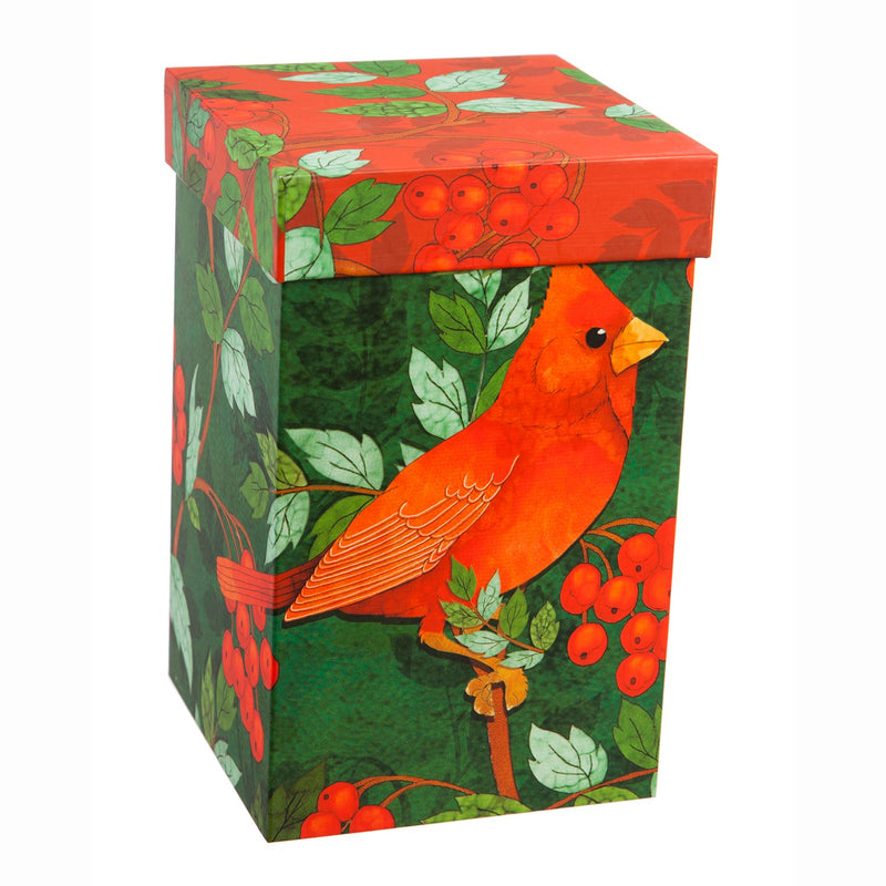 Ceramic Travel Cup, 17 OZ. ,w/box and Tritan Lid, Cardinal with Berries,3ctc007323