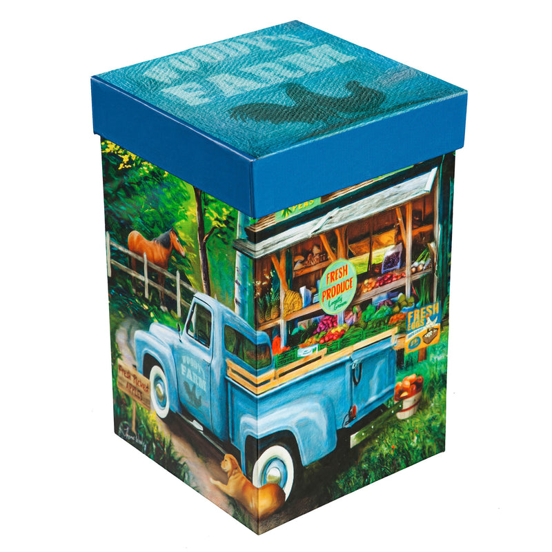 Ceramic Travel Cup, 17 OZ. ,w/box, Blue Farm Truck,3ctc017948