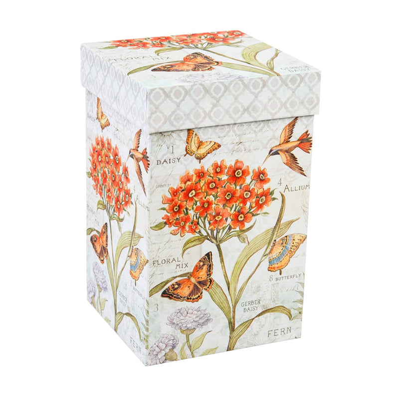 Ceramic Travel Cup w/box, 17 OZ., Botanical Floral with butterflies,3ctc047044