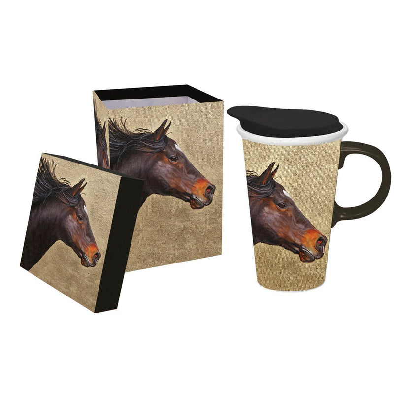 Horse on the Run Ceramic Coffee Cup, 17 oz.,3ctc5207