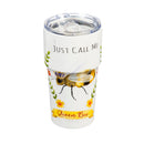 Double Wall Ceramic Companion Cup with Tritan Lid, 13 OZ, Queen Bee,3ltc997144c