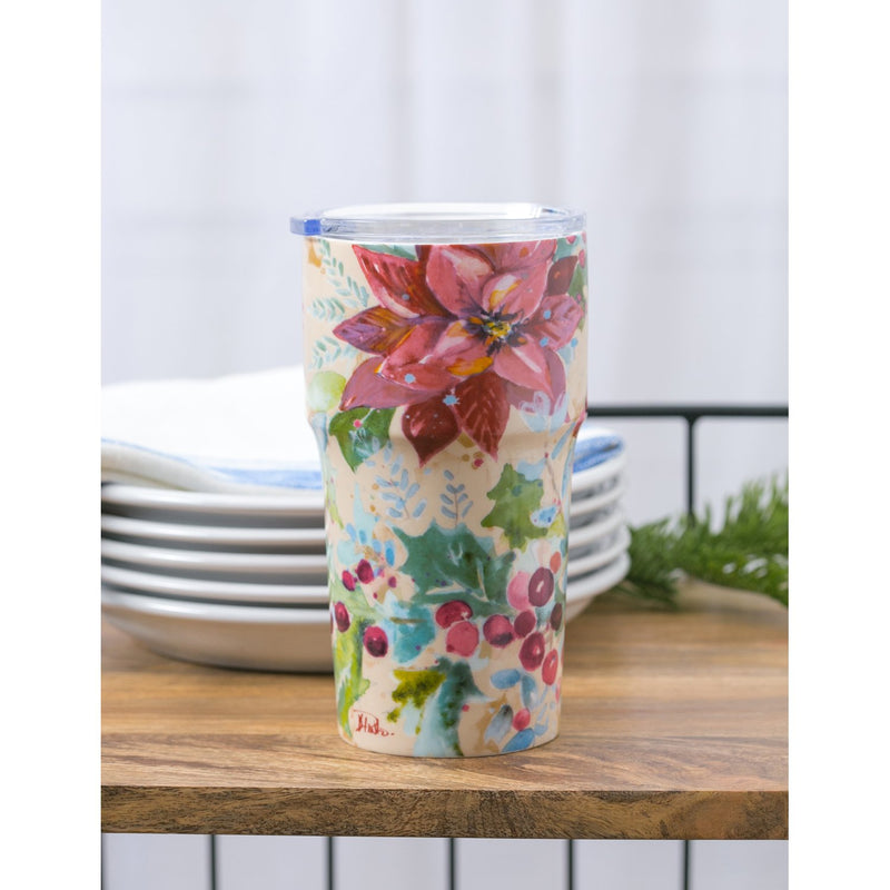 Double Wall Ceramic Companion Cup with Tritan Lid, 13 OZ, Cardinal and Chickadee, 2 Asst,3ltc997202