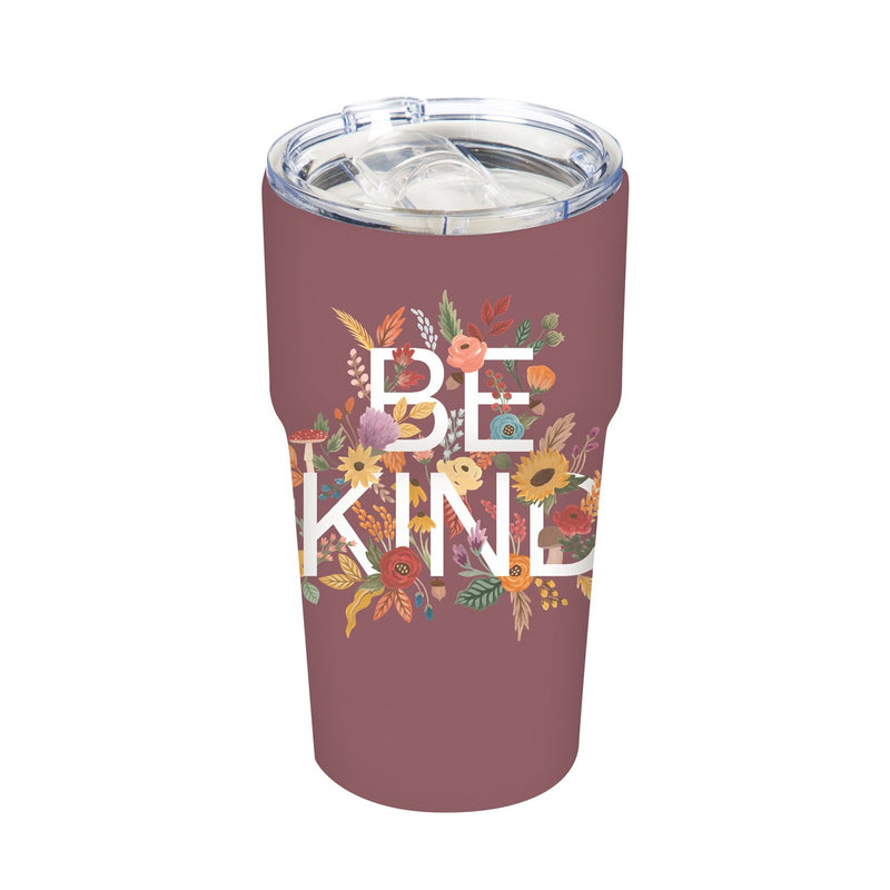 Double Wall Ceramic Companion Cup with Tritan Lid, 13 OZ, Be Kind,3ltc997831b