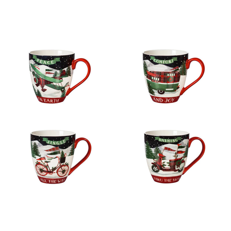 Ceramic Cup O' Java, 17 OZ, Going Home for the Holidays, 4 Asst,3mcf7752