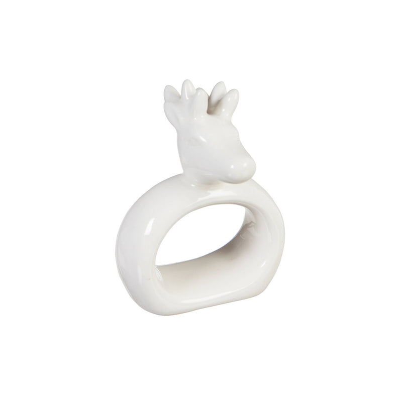 Ceramic Reindeer Napkin ring, Set of 4,3nr008