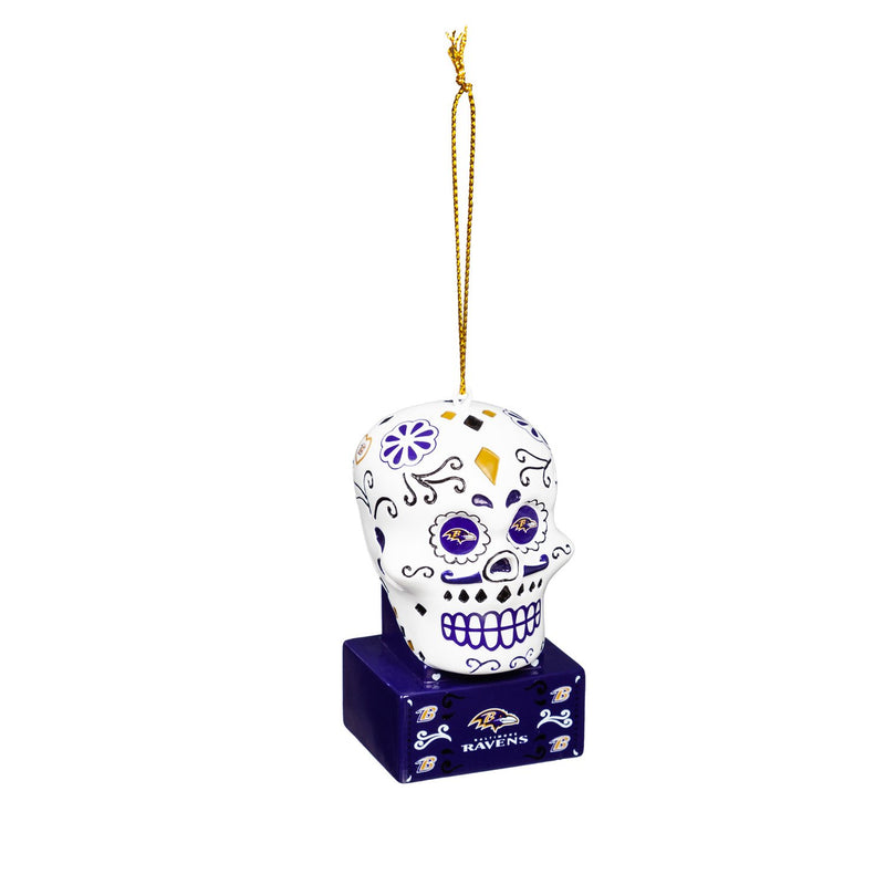 Baltimore Ravens, Sugar Skull Orn,3ot3802sk