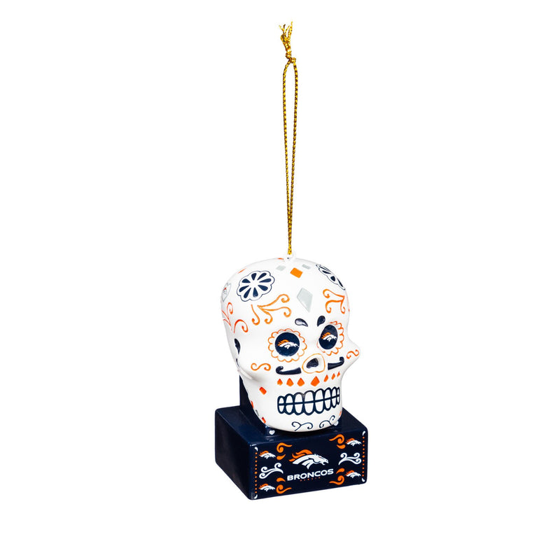 Denver Broncos, Sugar Skull Orn,3ot3809sk