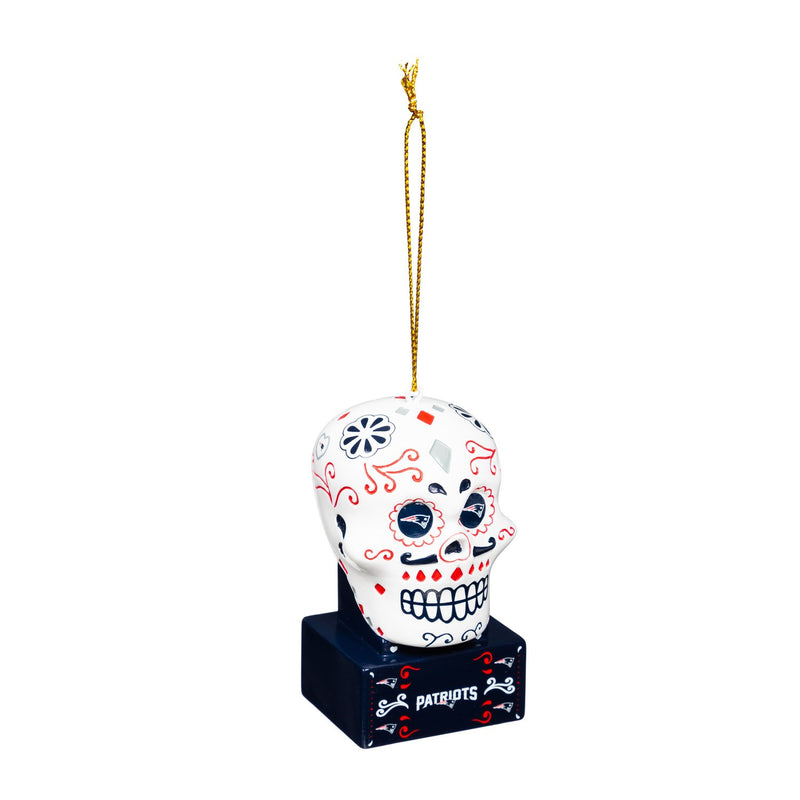 New England Patriots, Sugar Skull Orn,3ot3818sk