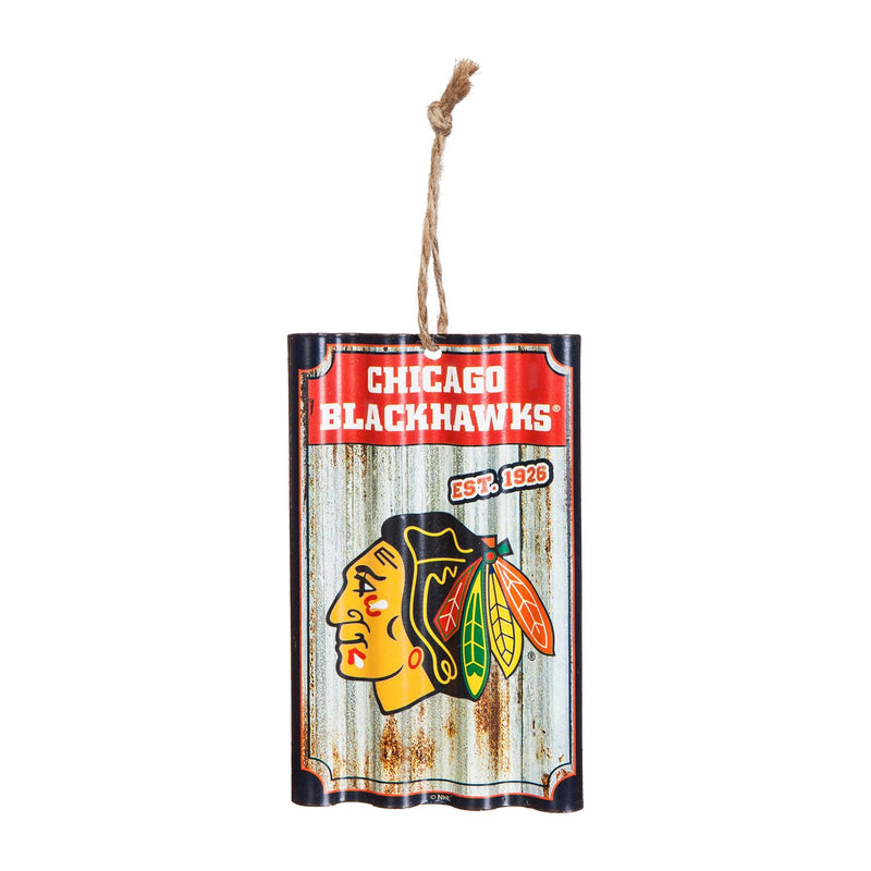 Chicago Blackhawks, Metal Corrugate Ornament,3ot4355mc