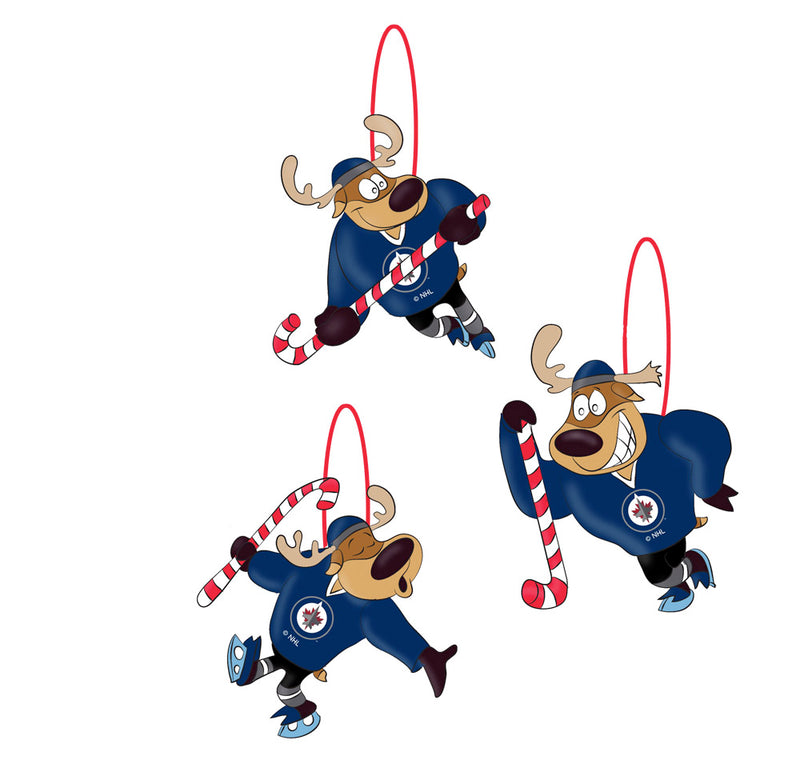 Reindeer Players, Orn, Winnipeg Jets, 3 Assort,3ot4379rp