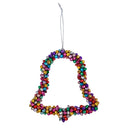 Festive Metal Shaped Ornament with Bells, Bell/Star/Heart/Tree, 4 Asst,3otm246
