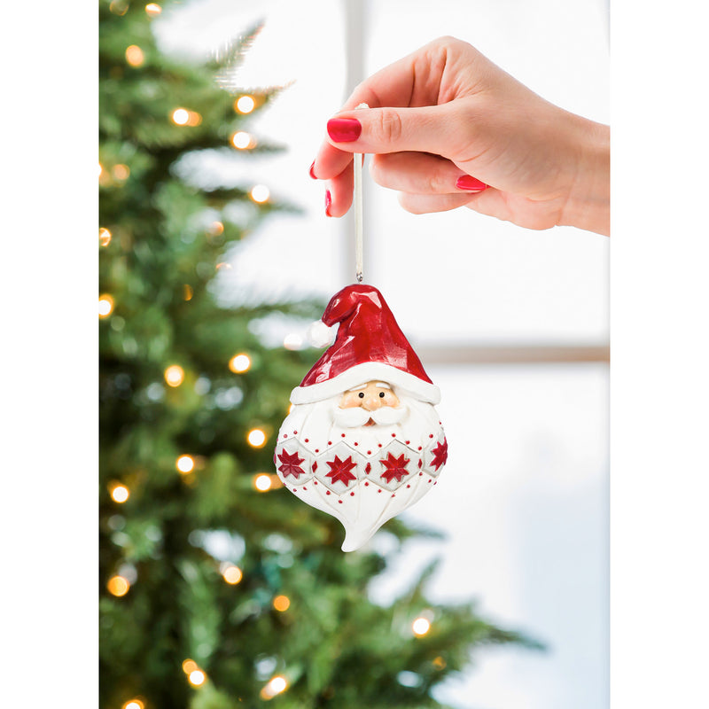 Santa Ornament, 3 Assorted,3otr109