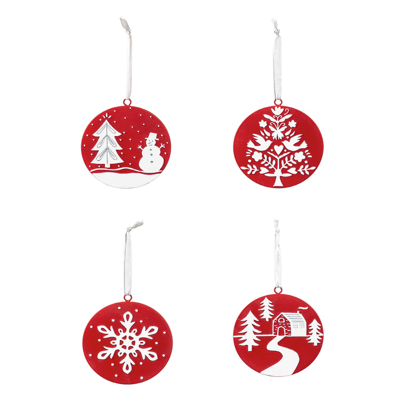 Polyresin Embossed Ornaments, 4 Asst deisgns,3otr132