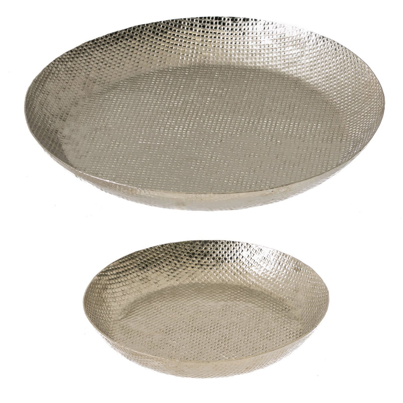 Silver Hammered Trays, Set of 2,3rmg036