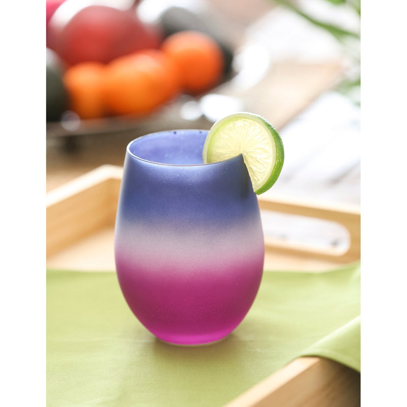 Silicone Painted Ombre Stemless Wine Glass, 17 oz., 3 Asst,3sl205