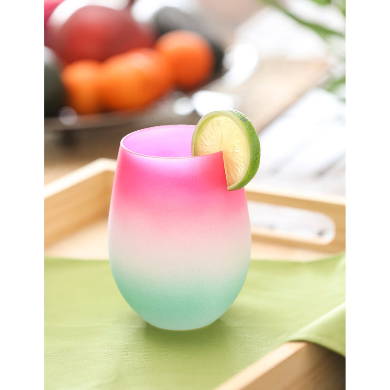 Silicone Painted Ombre Stemless Wine Glass, 17 oz., 3 Asst,3sl205