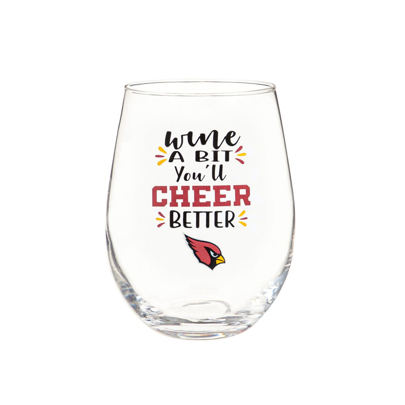 Arizona Cardinals, 17oz Boxed Stemless Wine,3sl3800