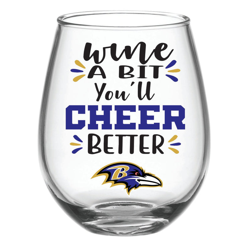 Baltimore Ravens, 17oz Boxed Stemless Wine,3sl3802