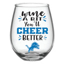 Detroit Lions, 17oz Boxed Stemless Wine,3sl3810