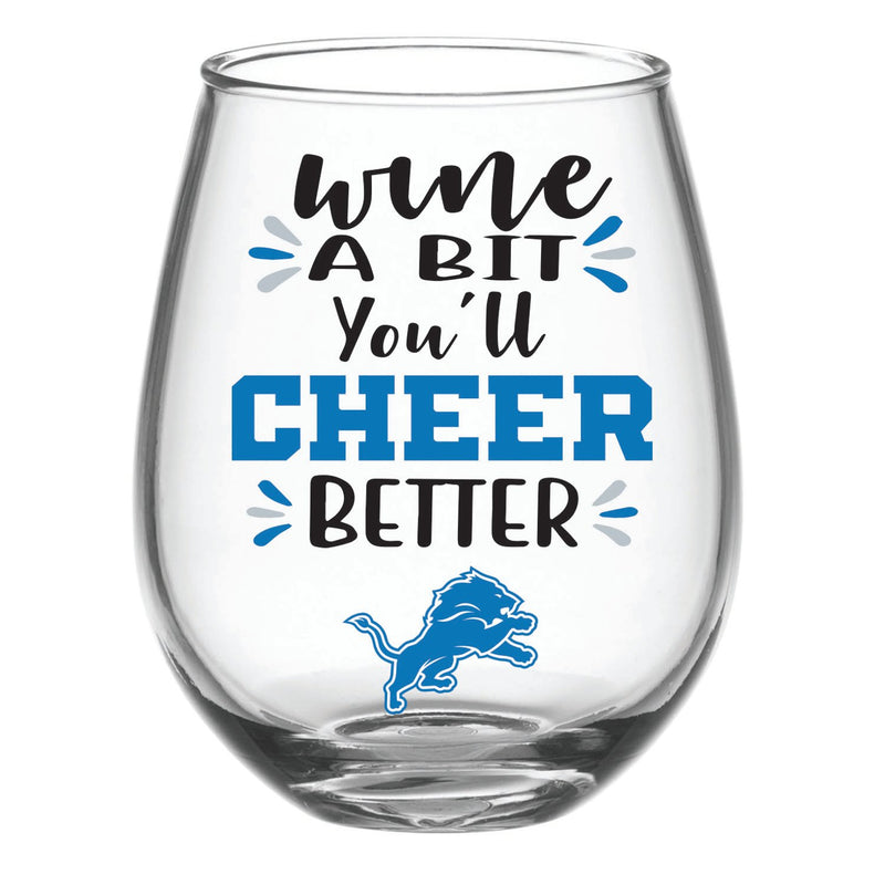 Detroit Lions, 17oz Boxed Stemless Wine,3sl3810