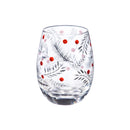 Stemless Wine Glass w/ Box, 17 OZ, Yuletide,3sl7724