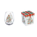Stemless Wine Glass w/ Box, 17 OZ, Christmas Heritage,3sl7728