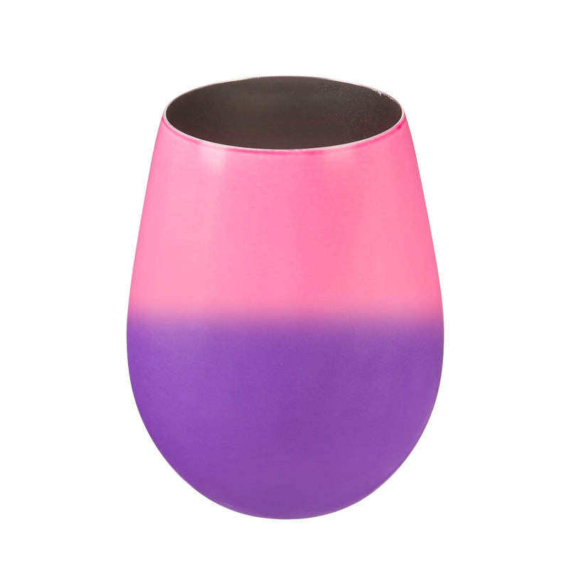 Stainless Steel Stemless Wine Tumbler, Color Changing Pink to Purple, 18 oz.,3sw043